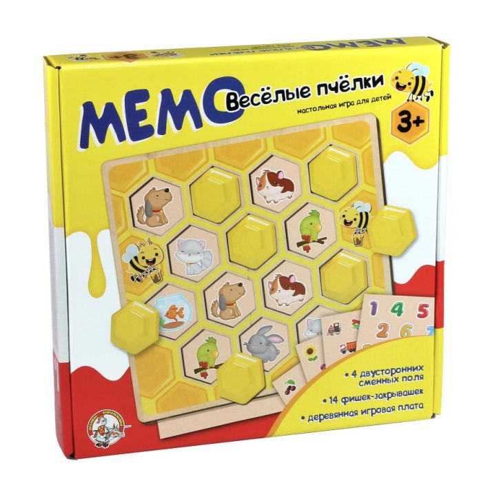 Обложка Игра настольная МЕМО "Веселые пчелки", издательство Десятое королевство | купить в книжном магазине Рослит