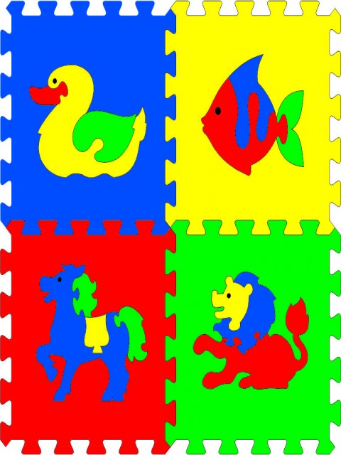 Обложка Коврик с животными 4 детали 68х68, издательство Тедико | купить в книжном магазине Рослит