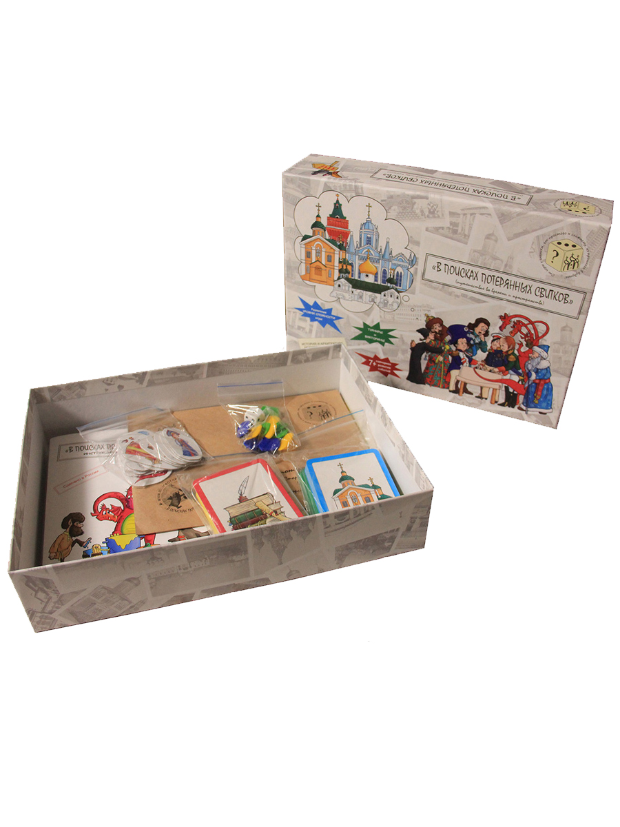 Обложка книги Настольная игра-путеводитель по Московскому Кремлю "В поисках потерянных свитков", Автор Автор не указан, издательство Планета | купить в книжном магазине Рослит