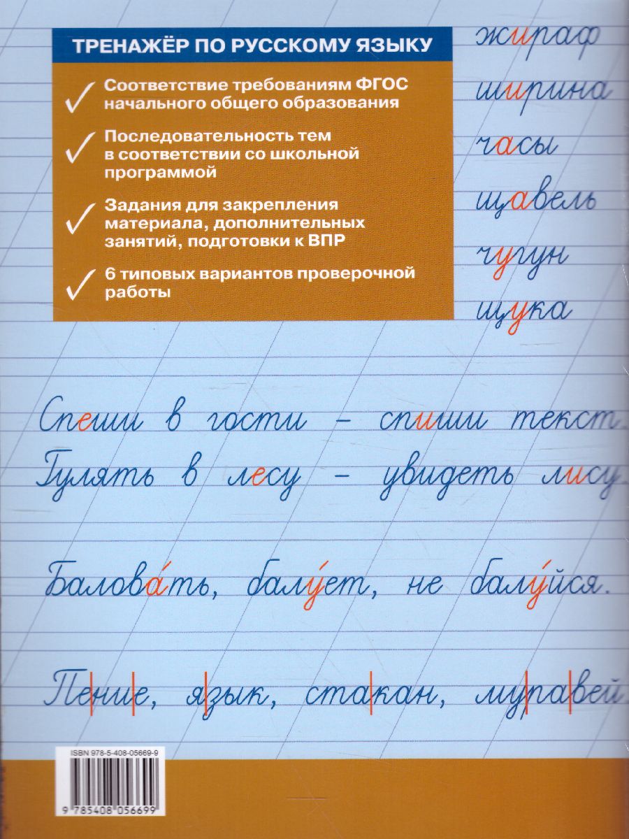 Обложка книги Тренажёр по Русскому языку для подготовки к ВПР 1 класс, Автор Жиренко О.Е., издательство Вако | купить в книжном магазине Рослит