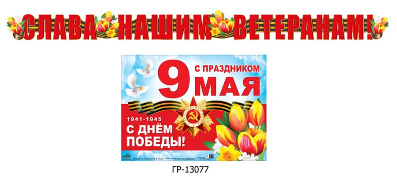 Обложка книги Гирлянда с плакатом А3 (2,6 м) Слава нашим ветеранам! (с блестками в лаке), Автор ГР-13077 Ги, издательство Сфера | купить в книжном магазине Рослит