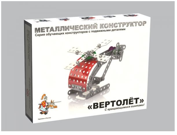 Обложка Конструктор металлический с подвижными деталями Вертолет, издательство Десятое королевство | купить в книжном магазине Рослит