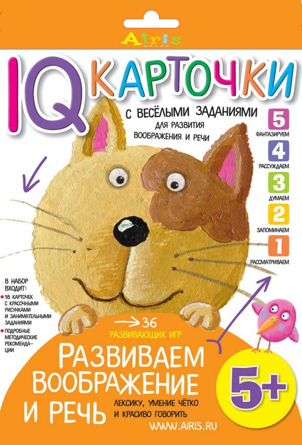 Обложка книги Карточки с веселыми заданиями. Развиваем воображение и речь 5+, Автор Куликова Е.Н., издательство Айрис | купить в книжном магазине Рослит
