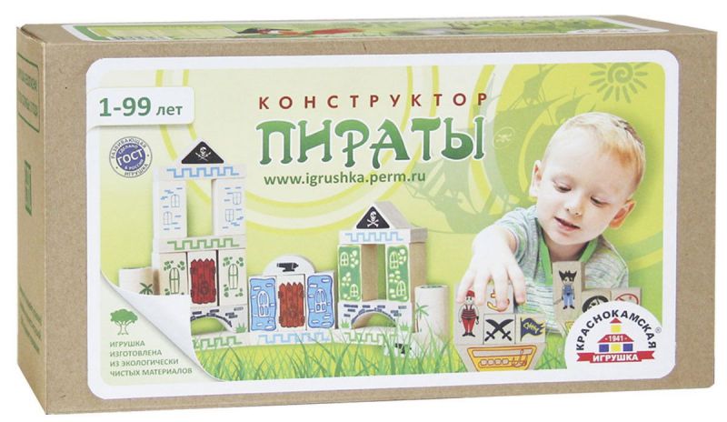 Обложка Конструктор. Пираты. 40 деталей, издательство Краснокамская игрушка | купить в книжном магазине Рослит