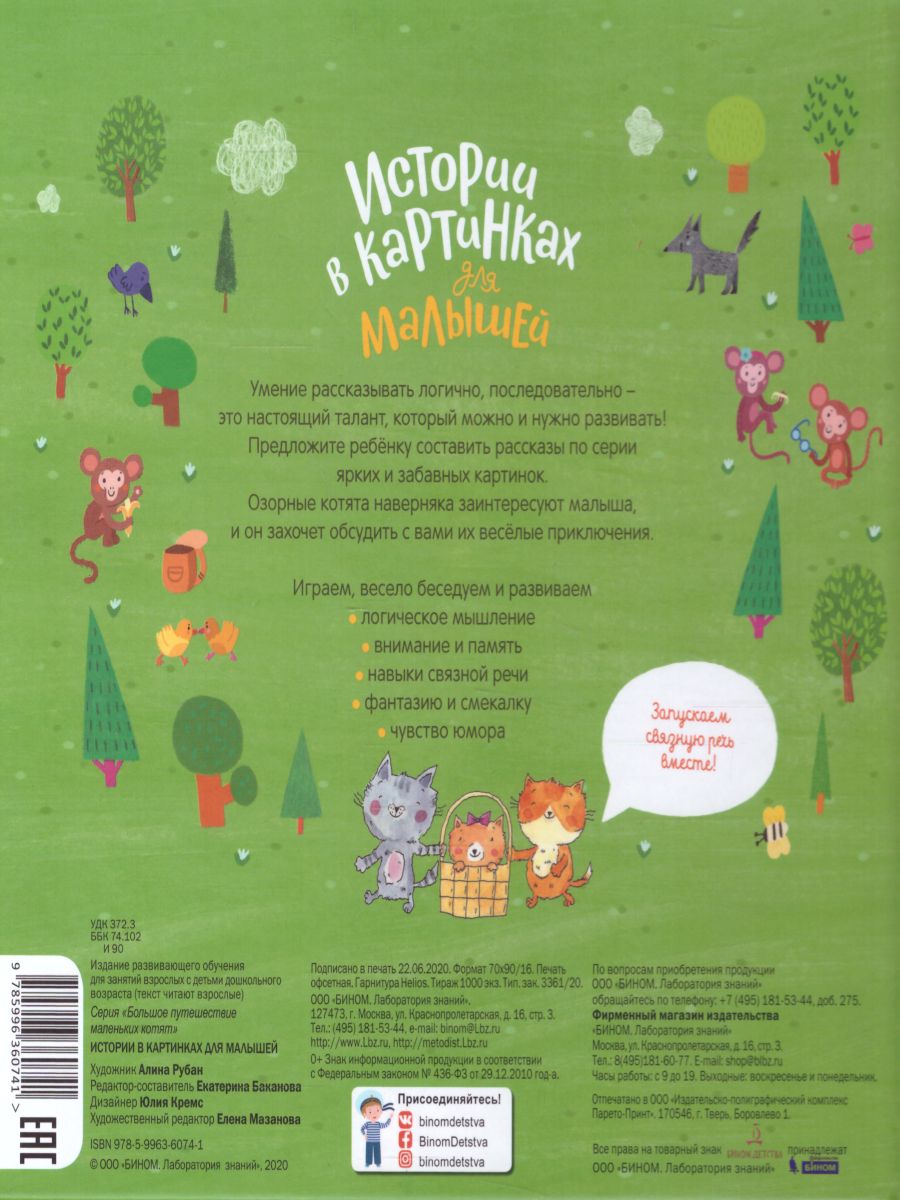 Обложка книги Истории в картинках для малышей, Автор Баканова Е., издательство Просвещение/Союз                                   | купить в книжном магазине Рослит
