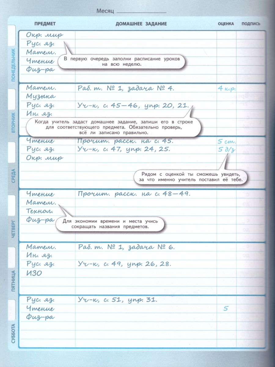 Обложка книги Дневник младшего школьника. Планируй и успевай!, Автор Ясень Ю., издательство Просвещение | купить в книжном магазине Рослит