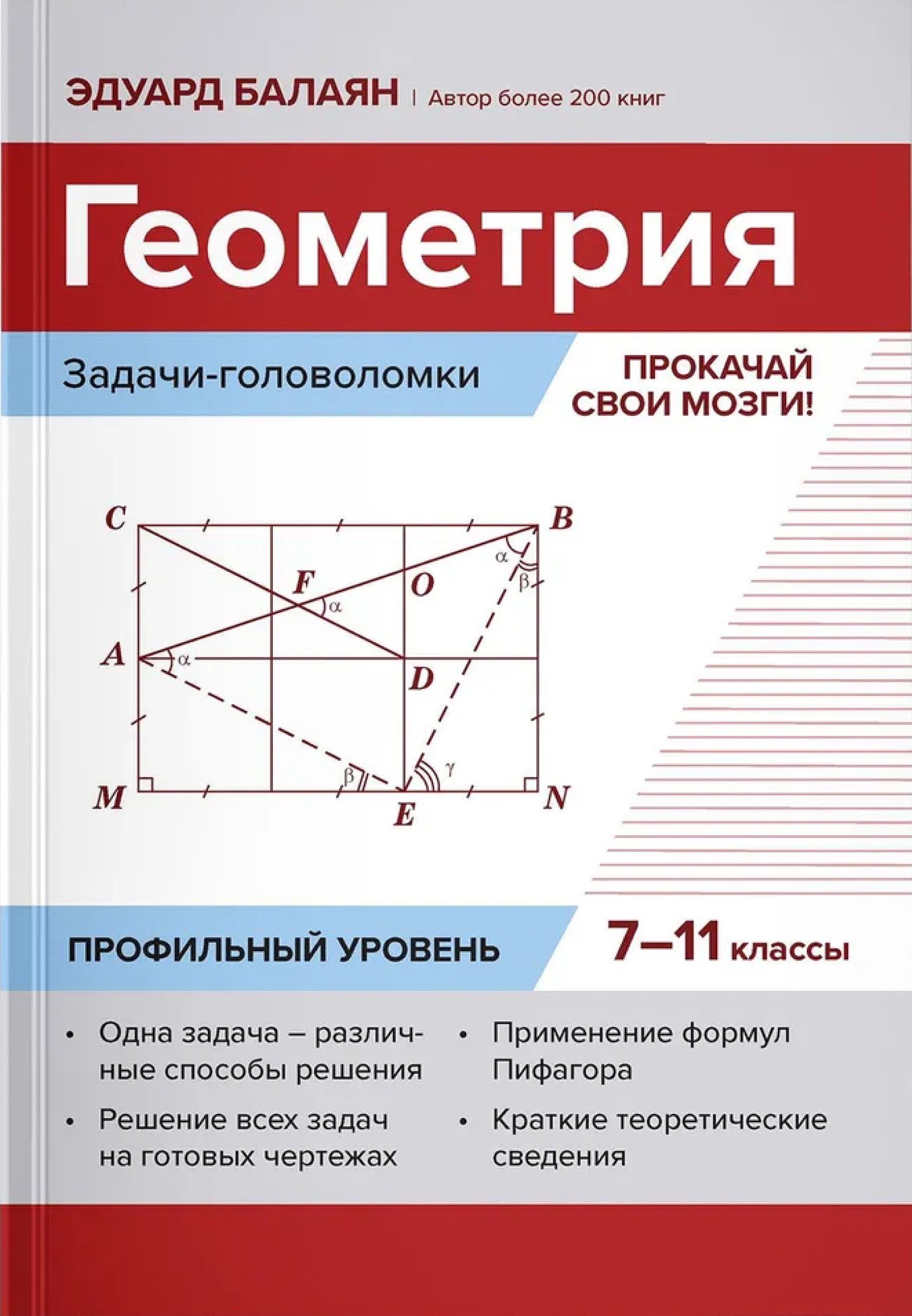 Обложка книги Геометрия 7-11 класс: профильный уровень. Задачи-головоломки:прокачай свои мозги!, Автор Балаян Эдуард Николаевич, издательство Феникс ТД                                          | купить в книжном магазине Рослит