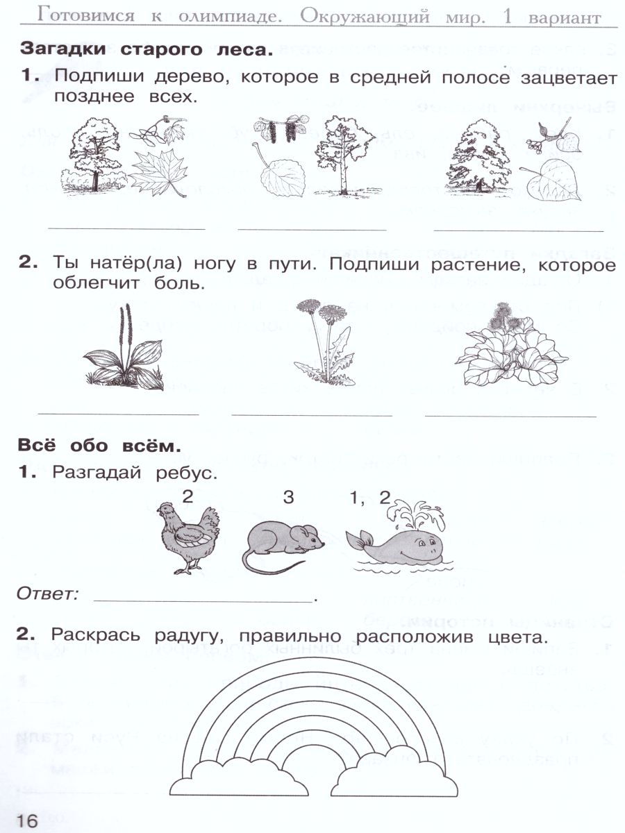 Обложка книги Многопредметная олимпиада "Снегирь" 1 класс. Рабочая тетрадь. Выпуск 1. Вариант 1, 2. Тесты, Автор Дубова М.В. Маслова С.В., издательство Росткнига | купить в книжном магазине Рослит