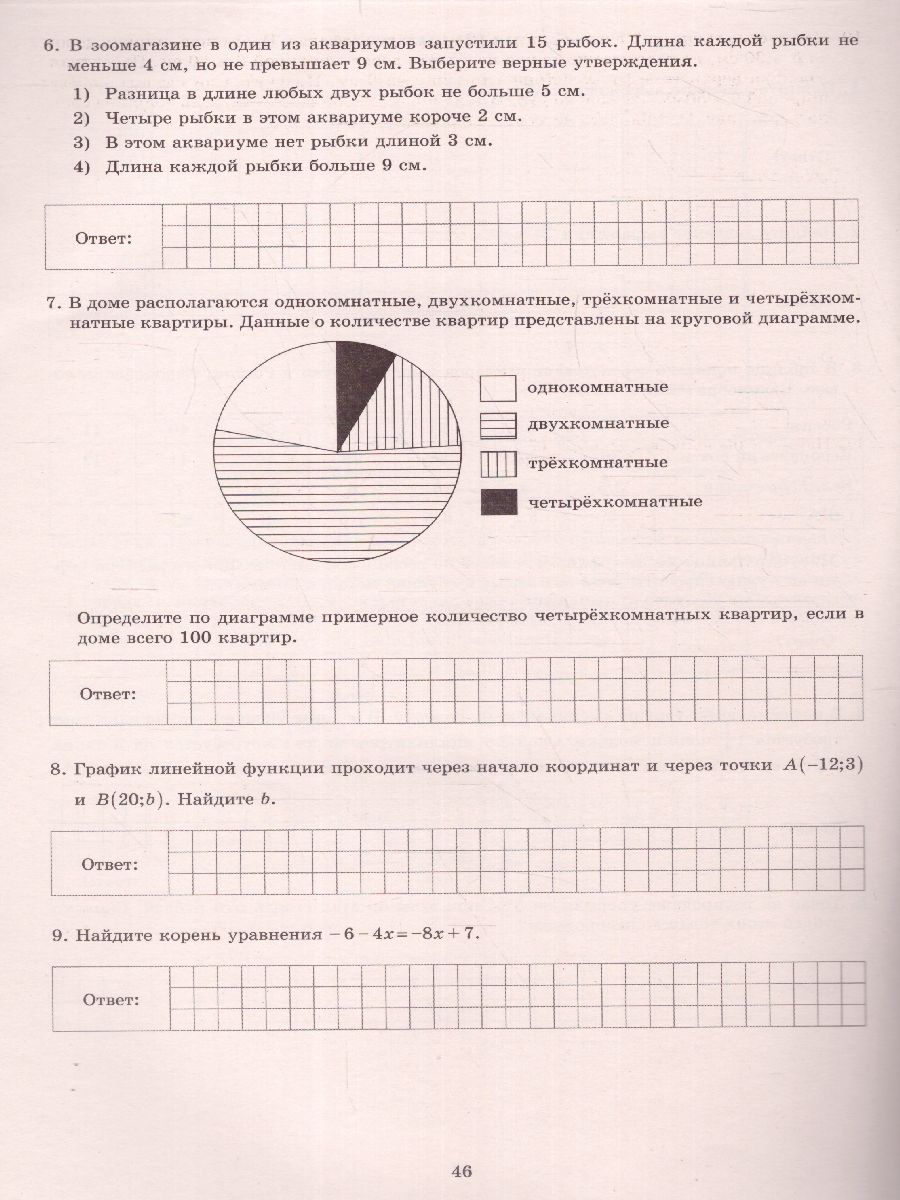Обложка книги Математика 7 класс. 12 вариантов итоговых работ для подготовки к ВПР, Автор Виноградова О.А. Вольфсон Г.И. Под ред. Ященко И., издательство Издательство Интеллект-центр | купить в книжном магазине Рослит