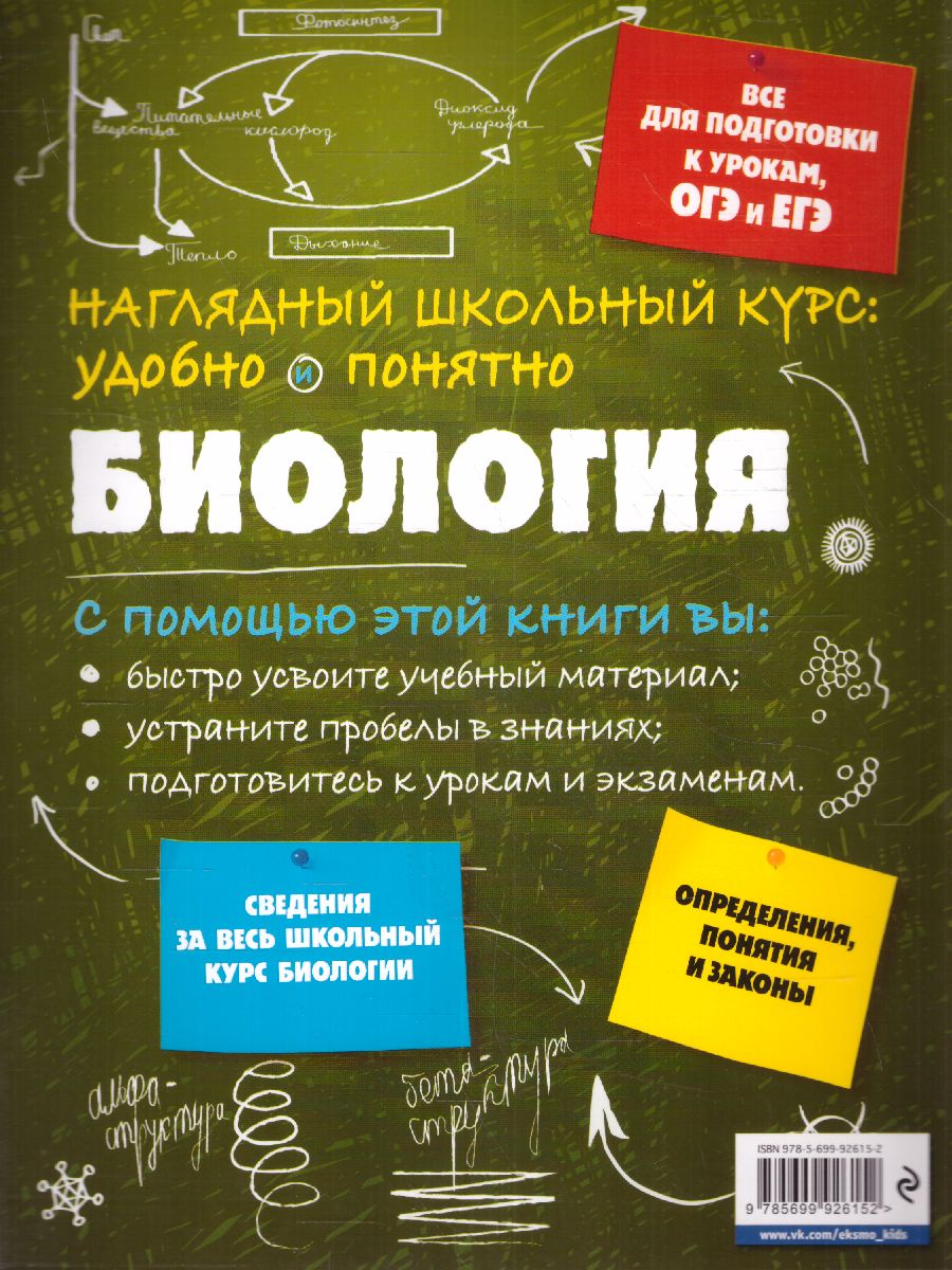 Обложка книги Биология Наглядный школьный курс: удобно и понятно, Автор Мазур О.Ч. Никитская Т.В., издательство ЭКСМО | купить в книжном магазине Рослит