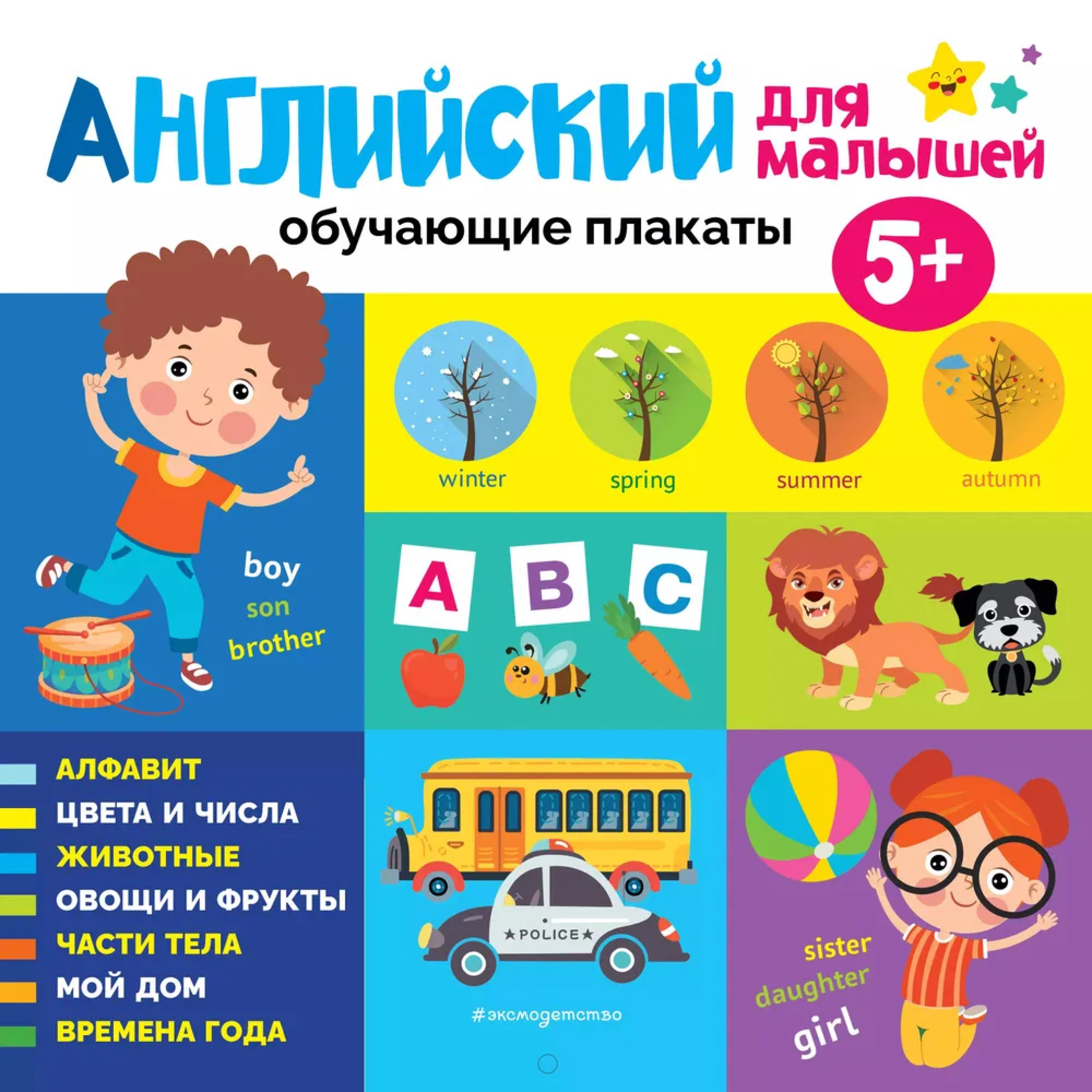 Обложка книги Английский для малышей. Обучающие плакаты. 5-6 лет, Автор , издательство ЭКСМО | купить в книжном магазине Рослит