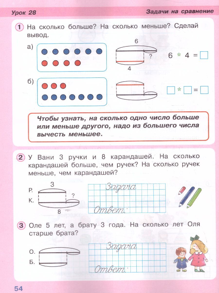картинка Математика 1 класс. Учебник-тетрадь в 3-х частях. Часть 2. ФГОС от магазина Рослит