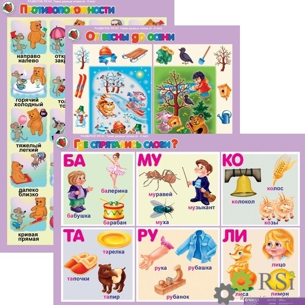 Обложка книги Таблицы. Развитие речи 4-5 лет. "Такие разные слова", Автор , издательство Спектр-М | купить в книжном магазине Рослит