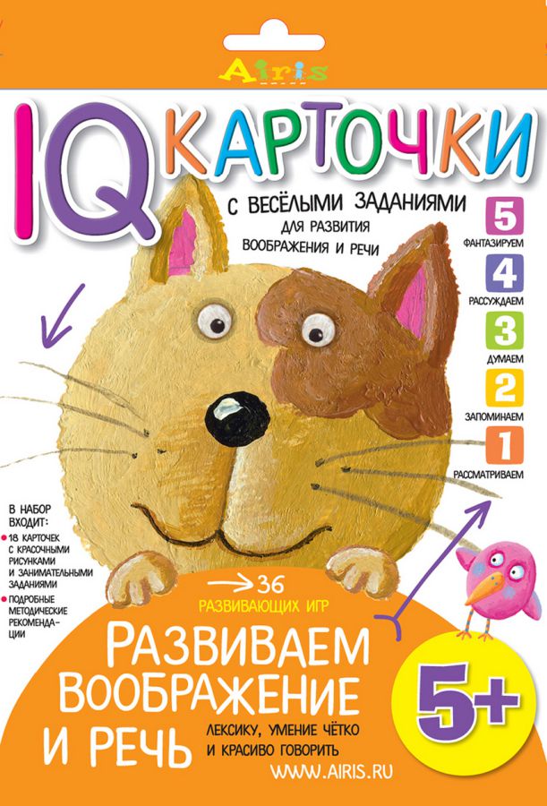 Обложка книги Карточки с веселыми заданиями. Развиваем воображение и речь 5+, Автор Куликова Е.Н., издательство Айрис | купить в книжном магазине Рослит