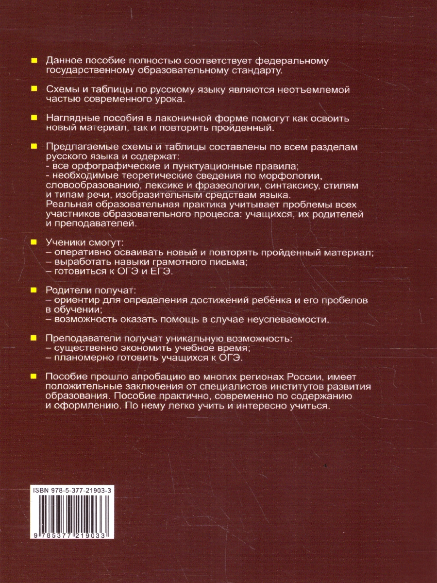 Обложка книги Русский язык 5-9 классы. В схемах и таблицах. ФГОС Новый, Автор Никулина М. Ю., издательство Экзамен | купить в книжном магазине Рослит