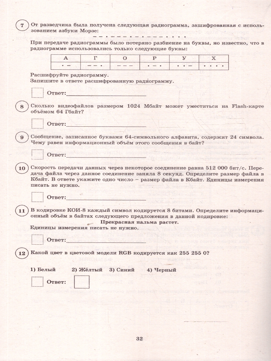 Обложка книги Информатика 7 класс. 10 вариантов итоговых работ для подготовки к ВПР, Автор Лещинер В.Р., издательство Издательство Интеллект-центр | купить в книжном магазине Рослит