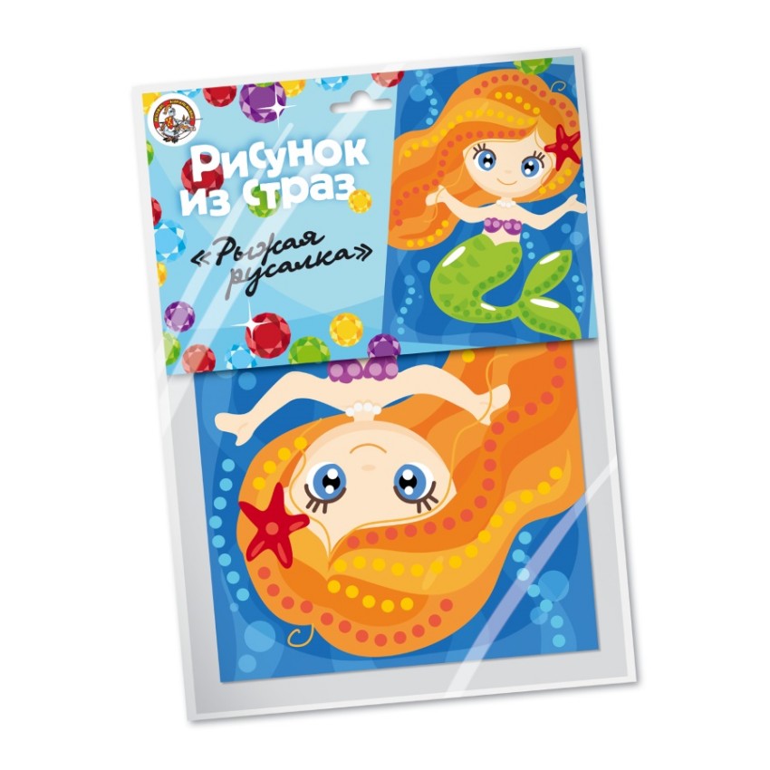 Обложка Набор для творчества. Рисунок из страз "Рыжая русалка", издательство Десятое королевство | купить в книжном магазине Рослит