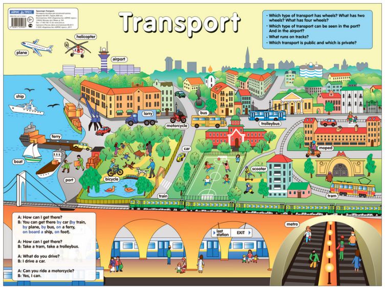 Обложка книги Транспорт. Transport. Английский язык. Наглядное пособие, Автор , издательство Айрис | купить в книжном магазине Рослит
