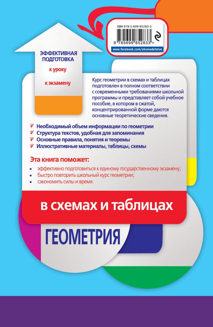 Обложка книги Геометрия в схемах и таблицах, Автор Третьяк И.В., издательство ЭКСМО | купить в книжном магазине Рослит