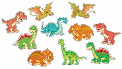 Обложка книги Комплект украшений на скотче. Динозаврики (10 видов в комплекте), Автор КМ-12824, издательство Сфера | купить в книжном магазине Рослит