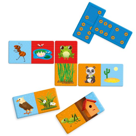 Обложка Домино. Где чей домик. 28 фишек (двухсторонние), издательство ГЕОДОМ | купить в книжном магазине Рослит