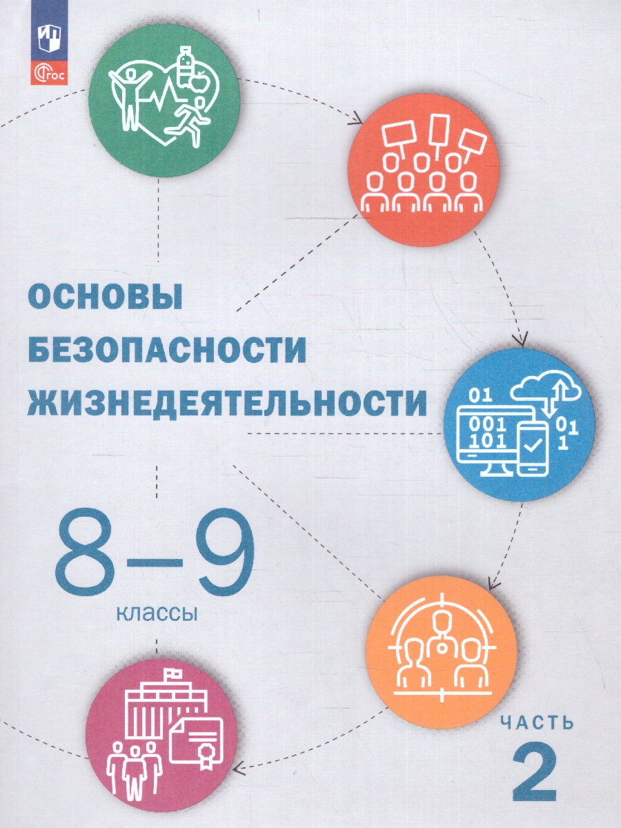 Обложка книги Основы безопасности жизнедеятельности 8-9 классы. Учебник в 2-х частях. Часть 2 (ФП2022), Автор Куличенко Т.В. Костюк Г.П. Дежурный Л., издательство Просвещение | купить в книжном магазине Рослит