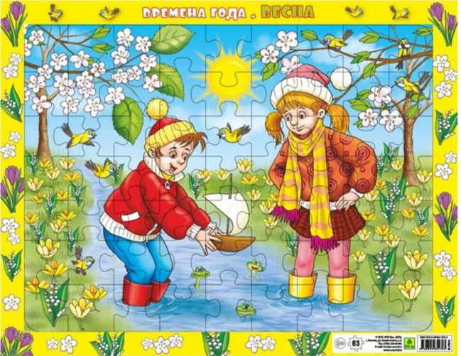 Обложка книги Времена года. Весна. Детский пазл на подложке(36х28см, 63 элемента), Автор , издательство РУЗ Ко | купить в книжном магазине Рослит