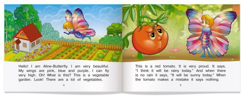 Обложка книги Читаем вместе. Бабочка Алина в огороде. Aline-Butterfly in the Garden. На английском языке. 1 уровень, Автор Благовещенская Т.А., издательство Айрис | купить в книжном магазине Рослит