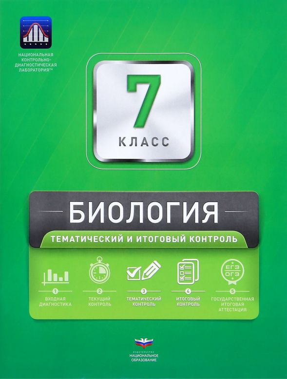 Обложка книги Биология 7 класс. Тематический и итоговый контроль, Автор Рохлов В.С. Котикова Н.В., издательство Национальное образование | купить в книжном магазине Рослит