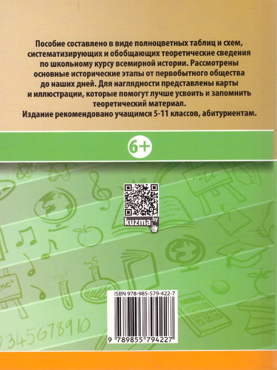 Обложка книги Всемирная история. Весь школьный курс в таблицах, Автор Дуда М.Ю., издательство Кузьма                                             | купить в книжном магазине Рослит