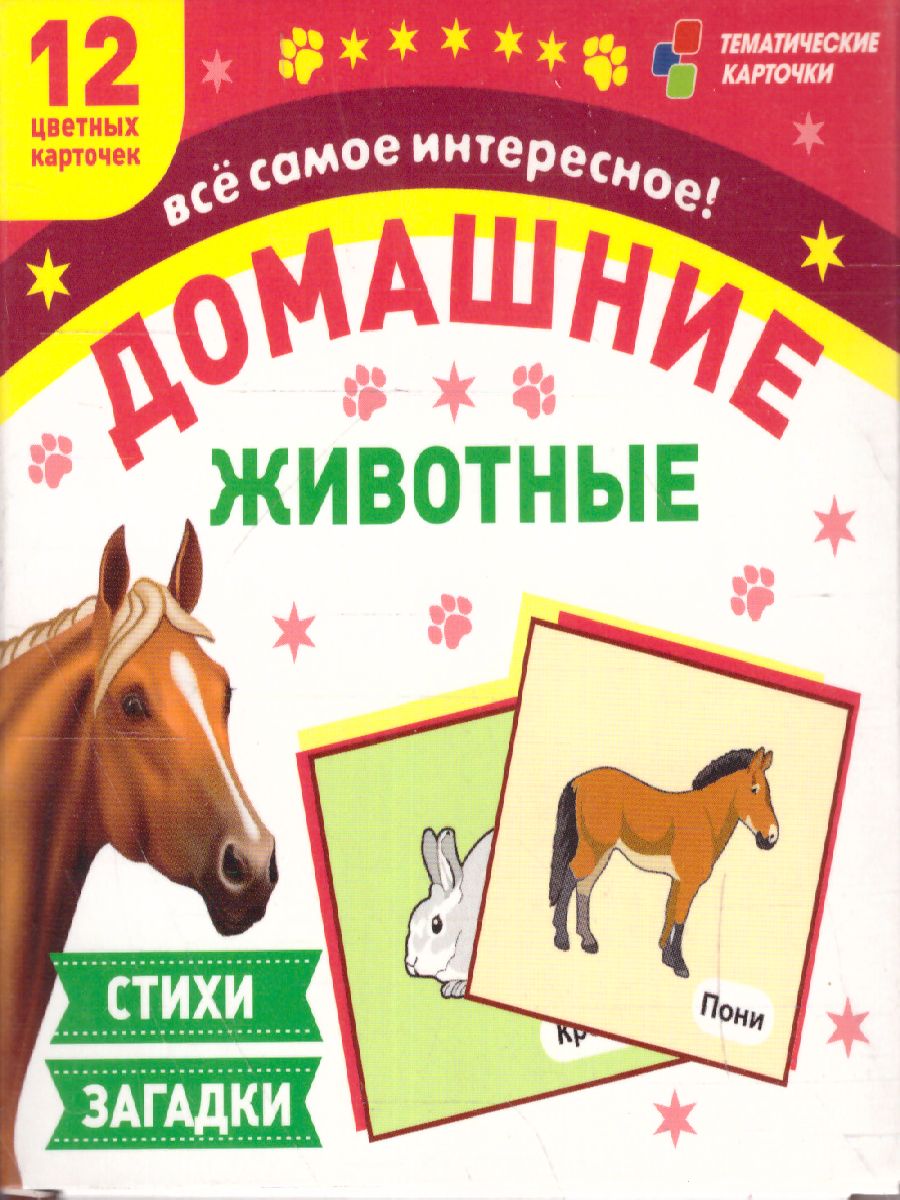 Обложка книги 12 цветных карточек. Домашние животные. Стихи и загадки, Автор Н-227/1, издательство Учитель | купить в книжном магазине Рослит