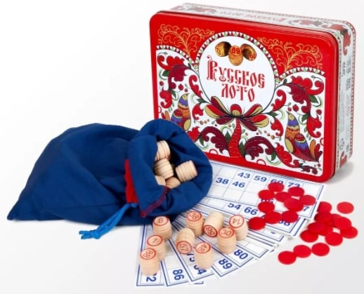 Обложка Лото Русское Узоры (жестяная коробка), издательство Десятое королевство | купить в книжном магазине Рослит