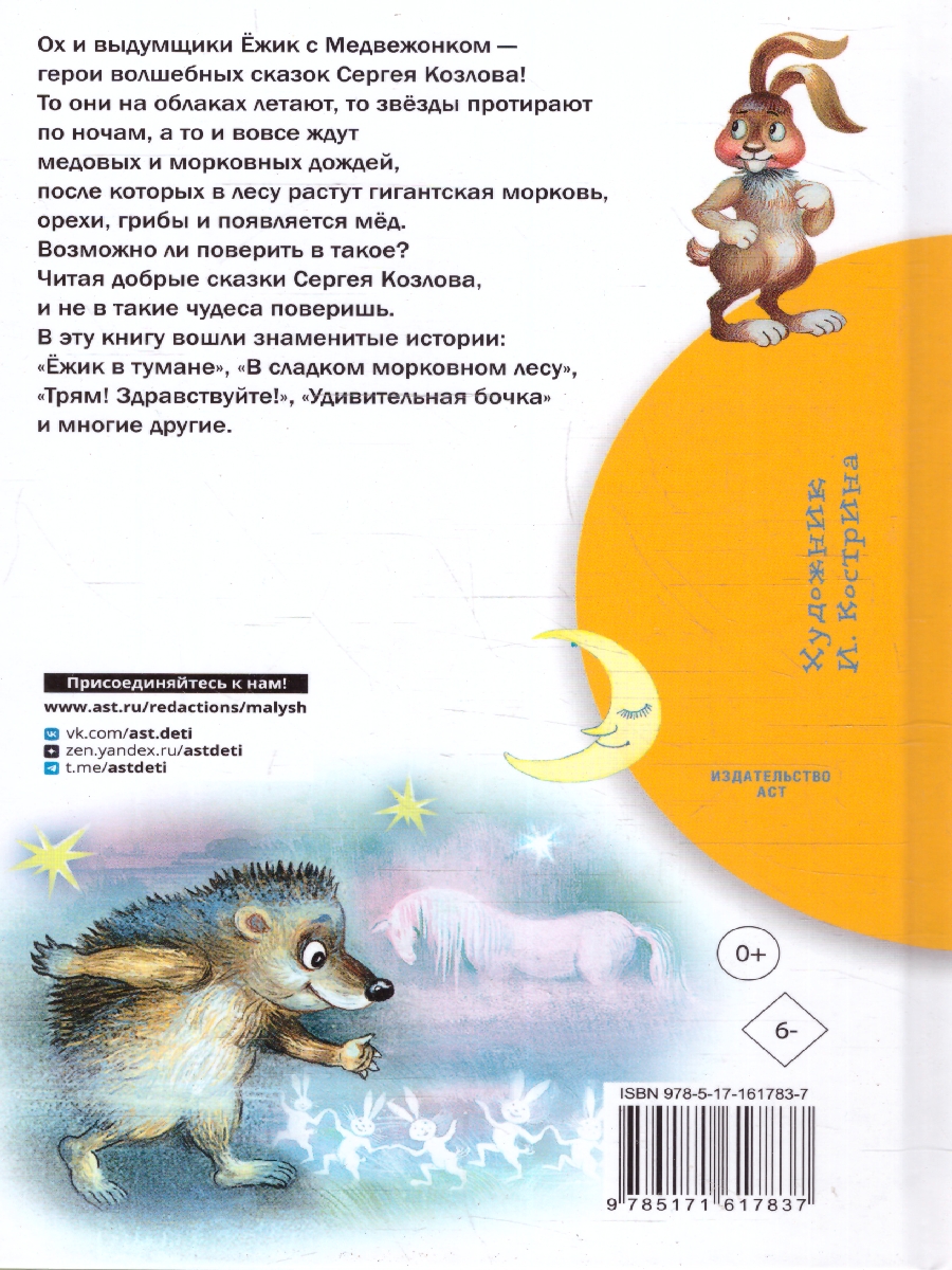 Обложка книги Сказки о Ёжике и Медвежонке, Автор Козлов С.Г., издательство АСТ | купить в книжном магазине Рослит