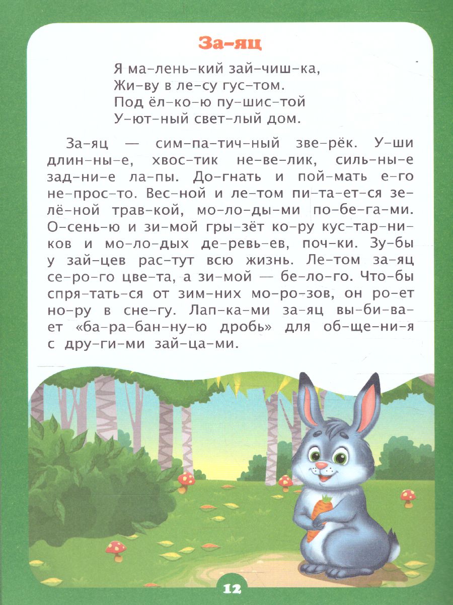 Обложка книги Читаем по слогам. Интересно про животных. Рассказы и стихи: слоговой тренажёр, Автор Бондарева Т.В. Попова Г.П., издательство Учитель | купить в книжном магазине Рослит