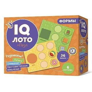 Обложка Лото IQ. Формы. 6 карточек 36 фишек, издательство ГЕОДОМ | купить в книжном магазине Рослит