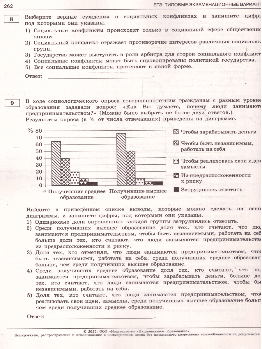 Обложка книги ЕГЭ 2025 Обществознание. 30 вариантов, Автор Котова О. А.; Лискова Т. Е., издательство Национальное образование | купить в книжном магазине Рослит