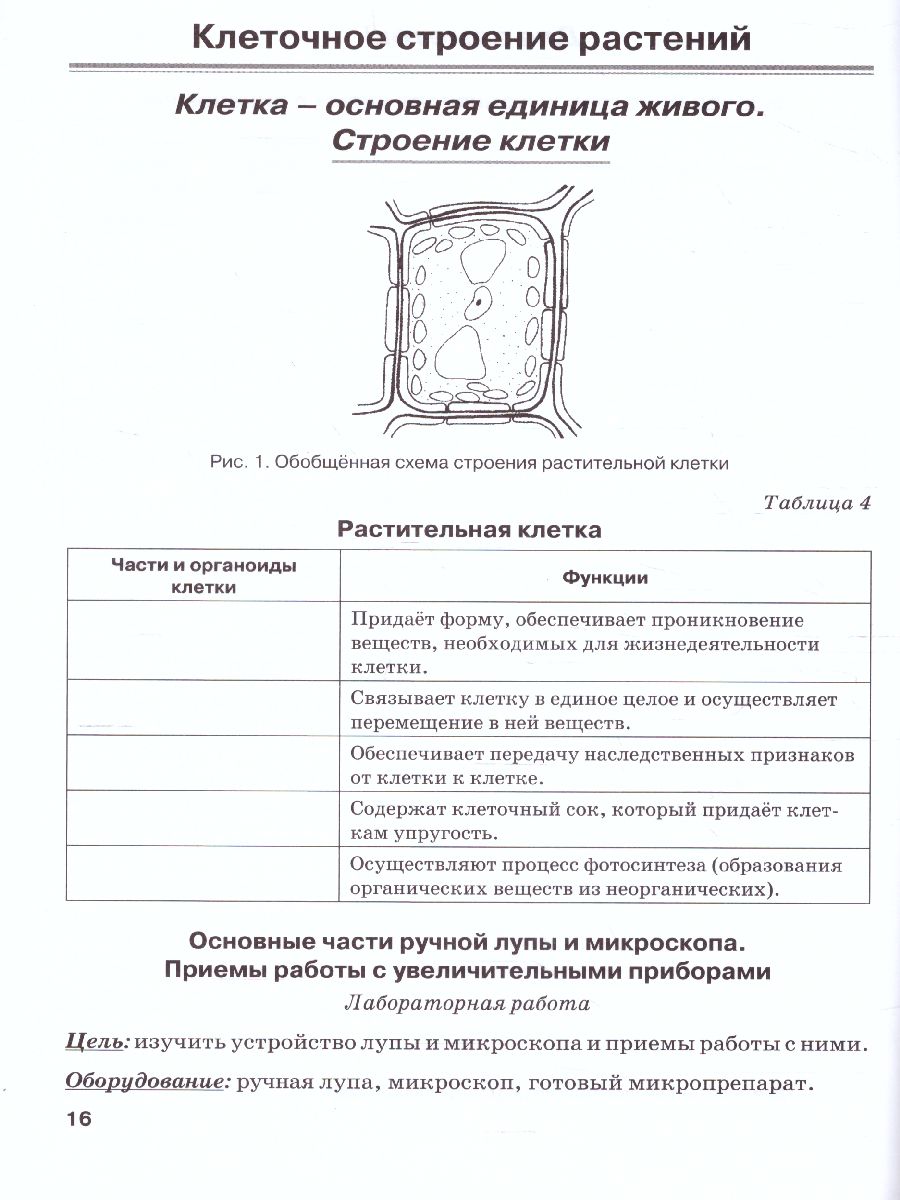 Обложка книги Биология 5 класс. Рабочая тетрадь. Растения. Бактерии. Грибы. Лишайники. К учебнику Трайтака, Автор , издательство ТЦУ | купить в книжном магазине Рослит