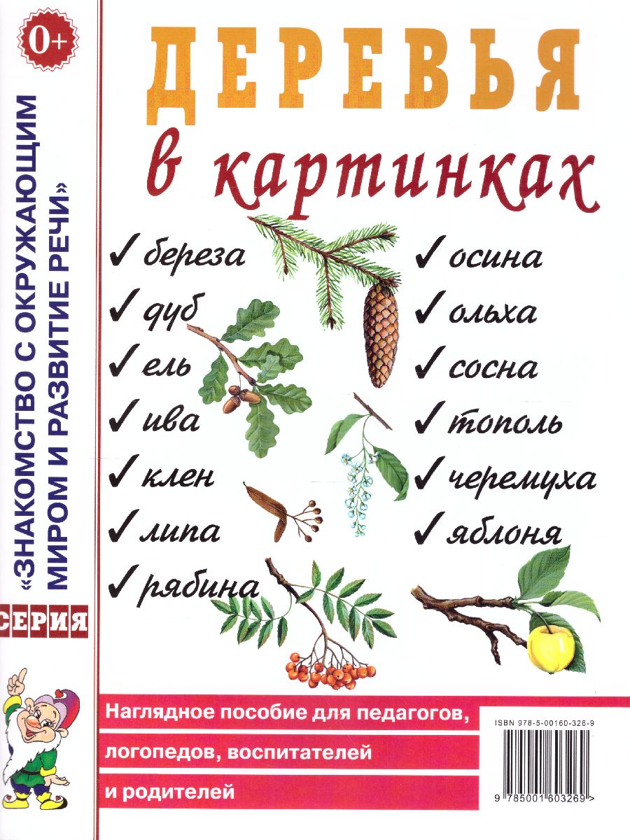 Обложка книги Деревья в картинках. Наглядное пособие для воспитателей, логопедов, педагогов, родителей, Автор Кулакова Н.И., издательство ГНОМ | купить в книжном магазине Рослит