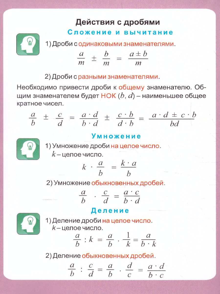 Обложка книги Математика 5-11 класс. Обыкновенные дроби. Таблица-плакат, Автор НП-131, издательство Учитель | купить в книжном магазине Рослит