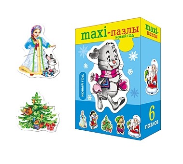 Обложка МАКСИ-ПАЗЛЫ Новый Год, издательство Проф-пресс | купить в книжном магазине Рослит