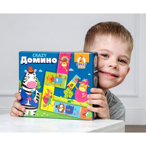 Обложка Настольная игра "CRAZY Домино", издательство Я РАСТУ ТОЙЗ | купить в книжном магазине Рослит