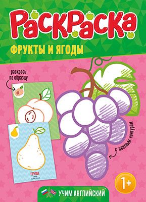Обложка Раскраска для малышей с цветным контуром. Фрукты и ягоды. 21х28,7 см. 12 страниц, издательство ГЕОДОМ | купить в книжном магазине Рослит