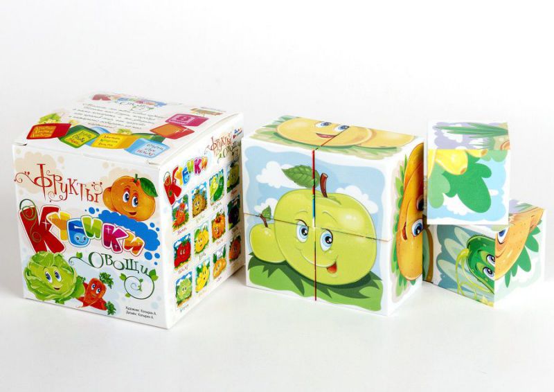 Обложка Овощи и фрукты (без обклейки) /Кубики, издательство Десятое королевство | купить в книжном магазине Рослит