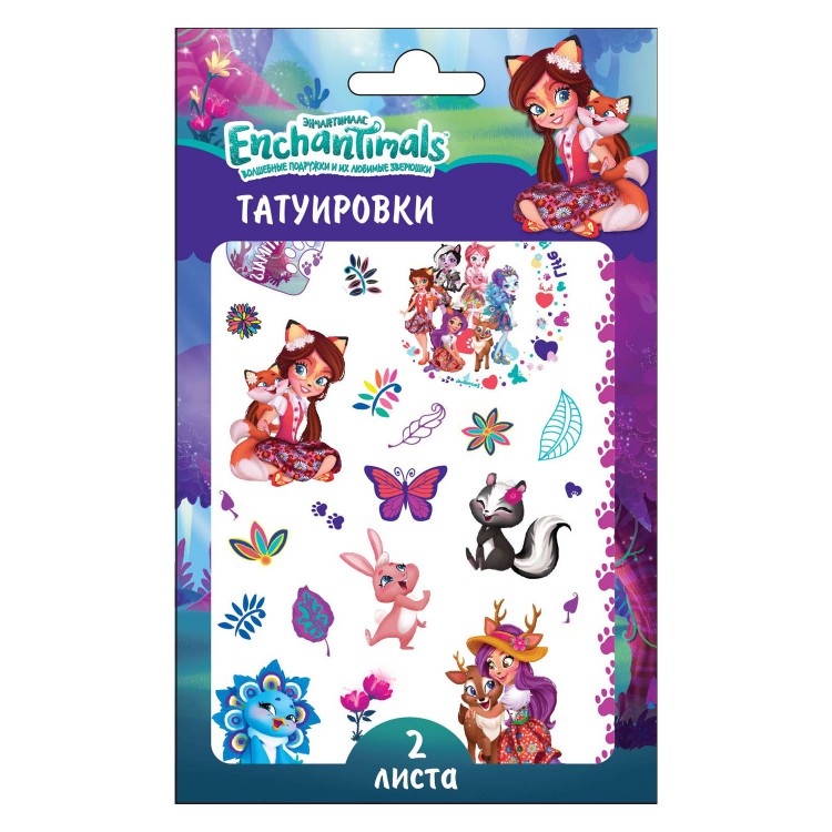 Обложка Наклейки - татуировки «Энчантималс», 2 листа, диз. 1, издательство НД Плэй                                            | купить в книжном магазине Рослит