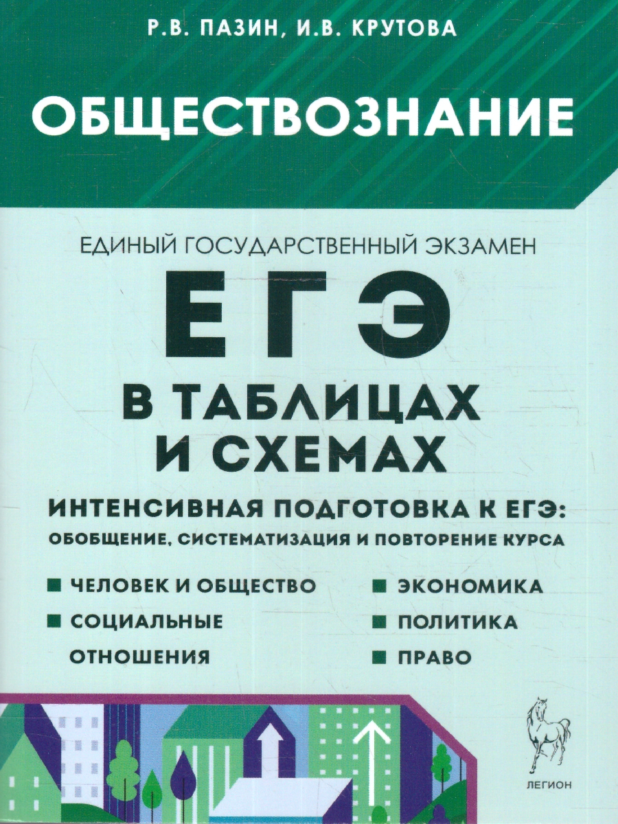 Обложка книги ЕГЭ Обществознание в таблицах и схемах. Интенсивная подготовка, Автор Пазин Р.В.; Крутова И.В., издательство ЛЕГИОН | купить в книжном магазине Рослит