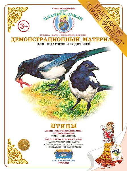 Обложка книги Демонстрационный материал "Птицы", Автор , издательство Страна фантазий | купить в книжном магазине Рослит