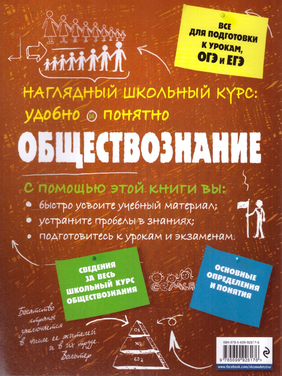 Обложка книги Обществознание Наглядный школьный курс: удобно и понятно, Автор Гришкевич С.М., издательство ЭКСМО | купить в книжном магазине Рослит