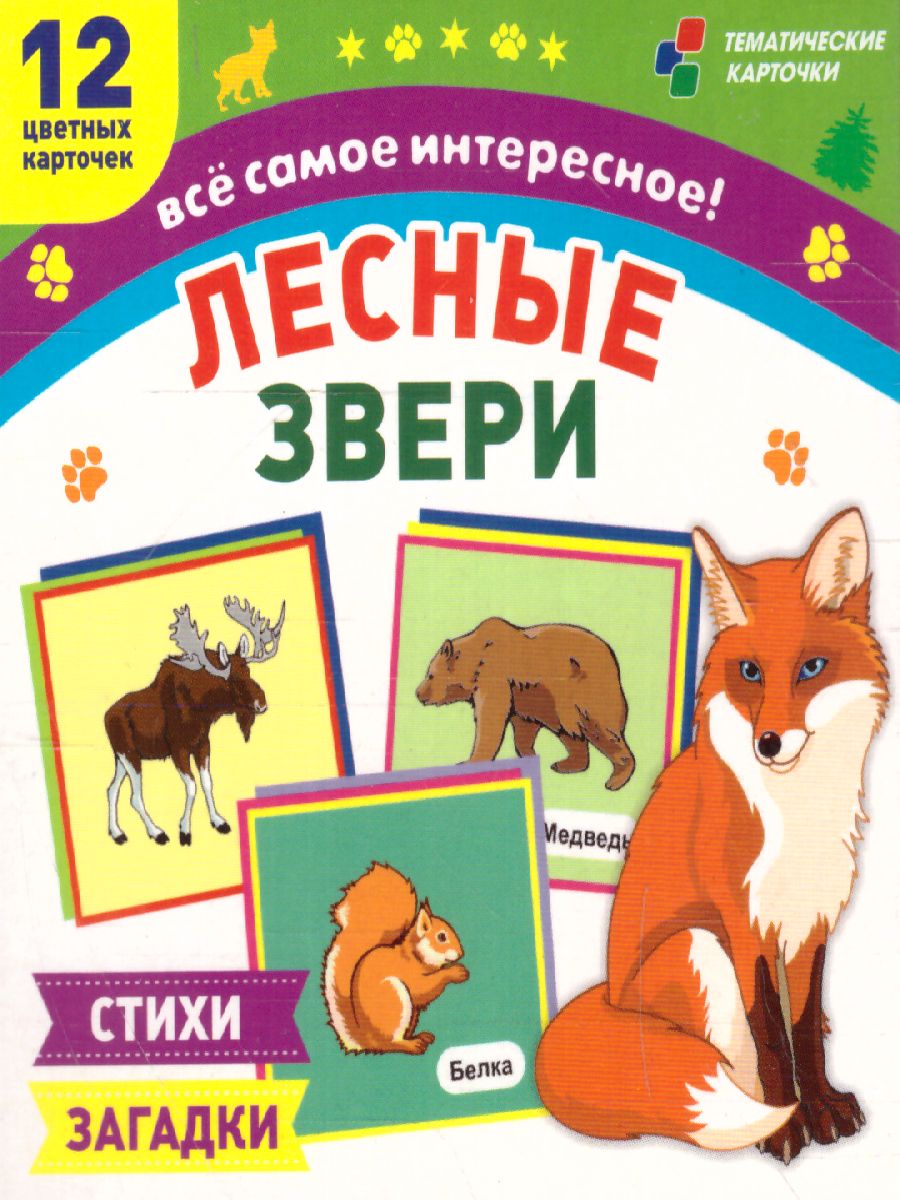 Обложка книги 12 развивающих карточек. Лесные звери. С красочными картинками, стихами и загадками для занятий с детьми, Автор , издательство Учитель | купить в книжном магазине Рослит