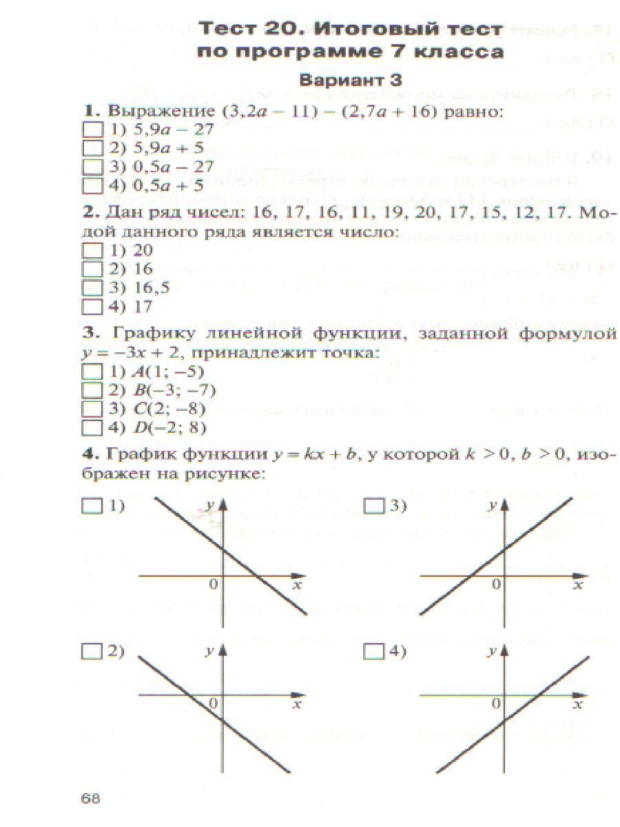 Обложка книги Математика Алгебра 7 класс. Контрольно-измерительные материалы. ФГОС, Автор Мартышова Л.И., издательство Вако | купить в книжном магазине Рослит