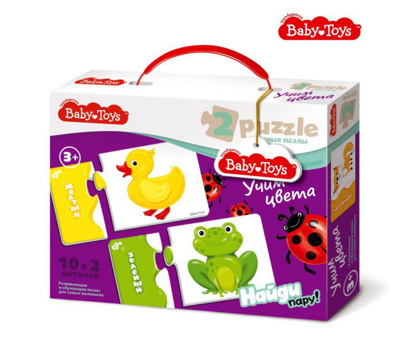 Обложка Пазлы макси парные "Учим цвета" 20 элементов BABY TOYS, издательство Десятое королевство | купить в книжном магазине Рослит